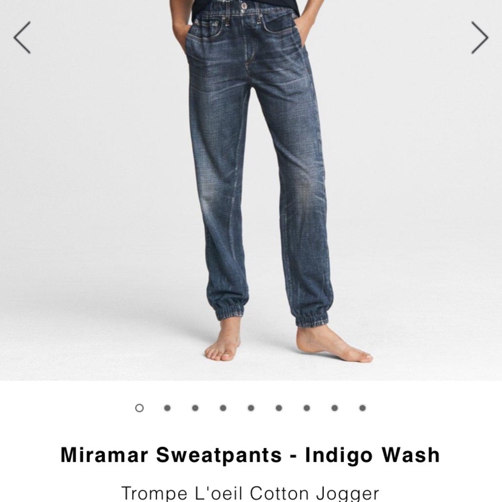 Rag + Bone Miramar sweatpant jean size large
